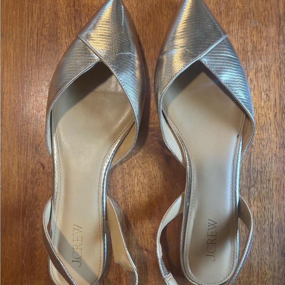 J.Crew • lightly used • Metallic Slingback Pumps in Gold BZ220 size 9.5 - Picture 4 of 8
